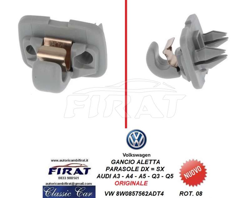 GANCIO ALETTA PARASOLE AUDI A3-A4-A5-Q3-Q5 (8W0857562ADT4)